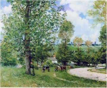 アルフレッド・シスレー ルーブシエンヌ近くの牛の牧草地 1875年 Oil Paintings